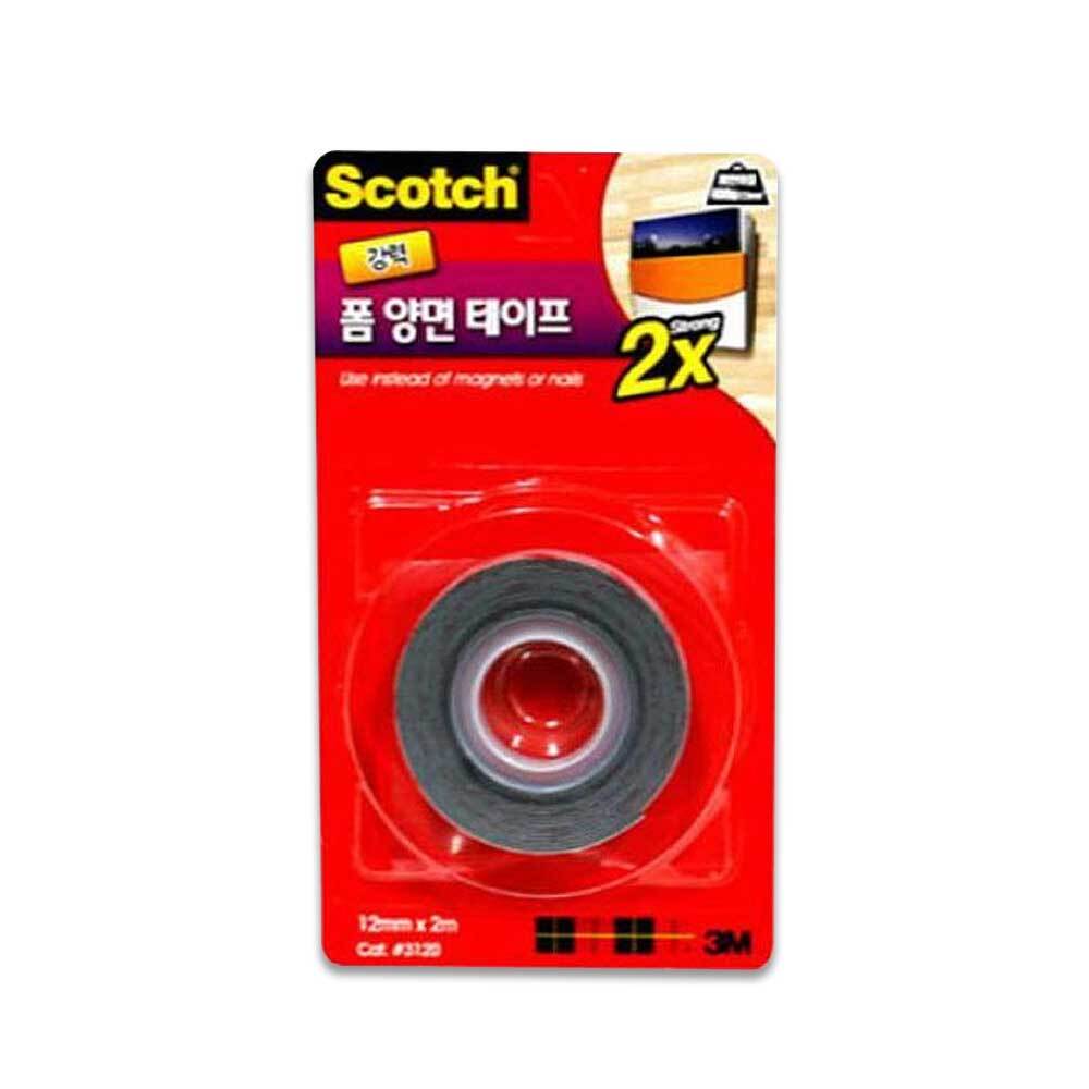 3M 강력 폼 양면 테이프 회색 2mm x 2M 액자 유리 거울 플라스틱 아크릴 부착 접착 고정 붙이기