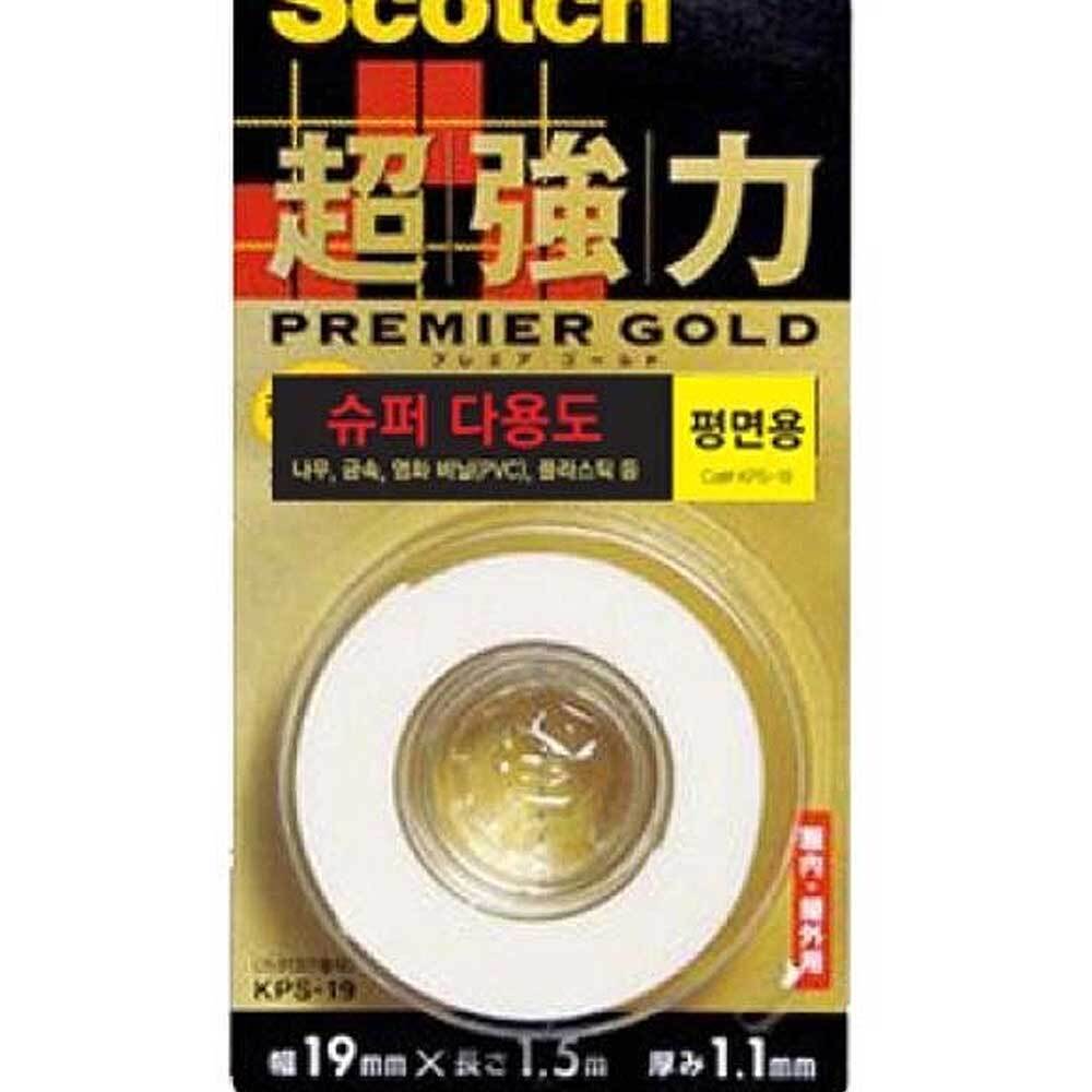 3M 초강력 양면테이프 19mm 평면용 나무 합판 붙이기 플라스틱 거울 유리 액자 부착 고정