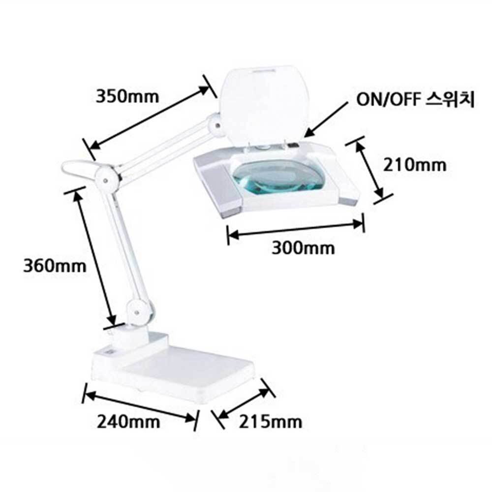 스탠드확대경 LED 조명 확대경 5배율 검사용 독서용