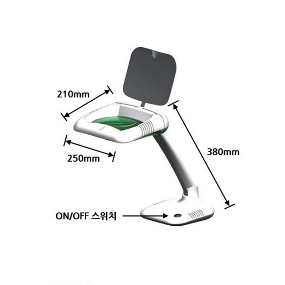 LED 조명확대경 스탠드확대경 독서용 돋보기 3배율