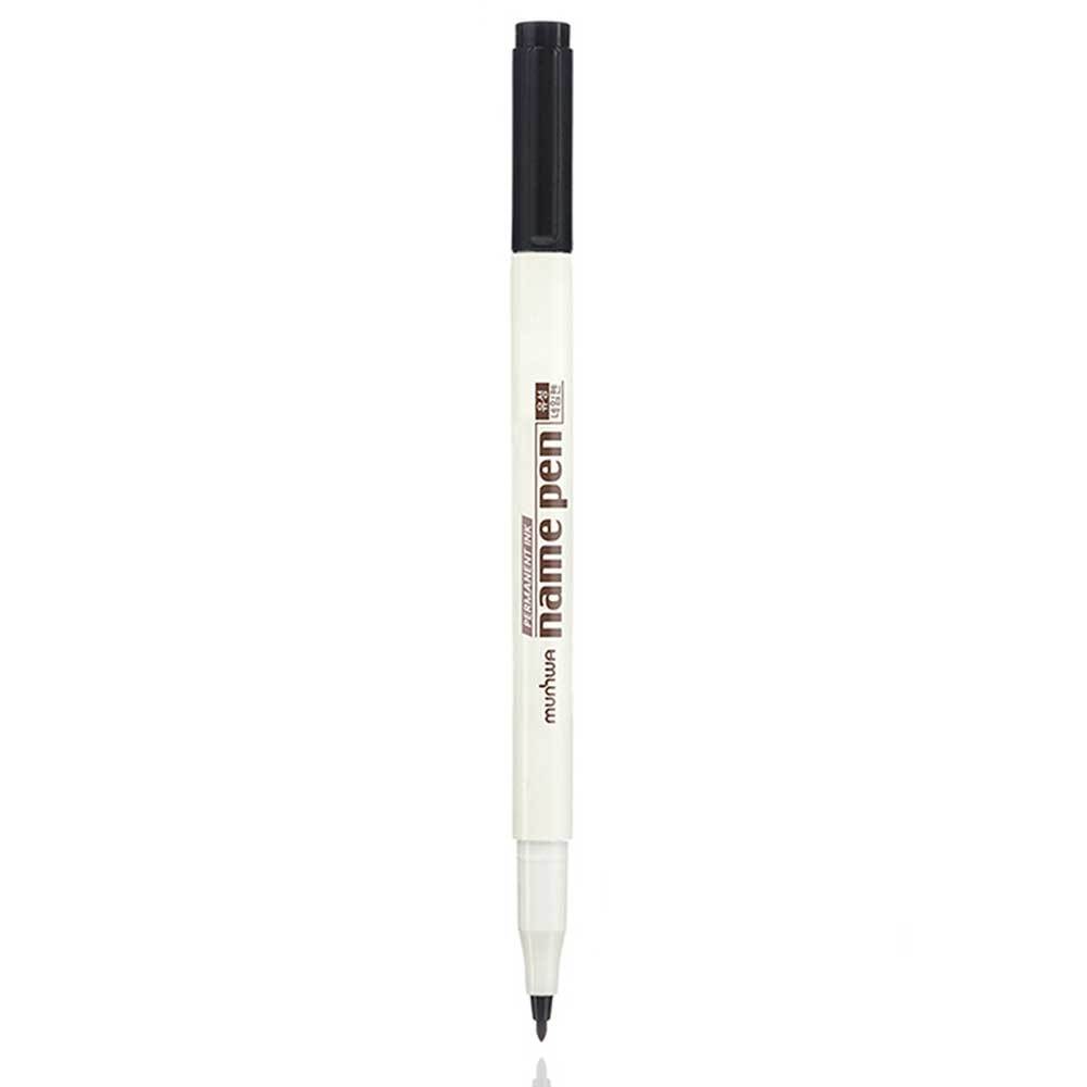 6색 네임펜 유성 펜 0.8mm 지워지지않는 검정 컬러 네임팬 메인펜