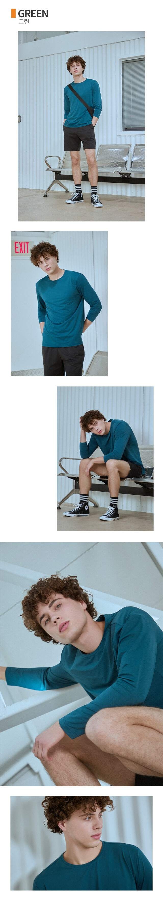 르까프 심플 롱슬리브 티셔츠 4종 세트 (블랙+그린+네이비+그레이)