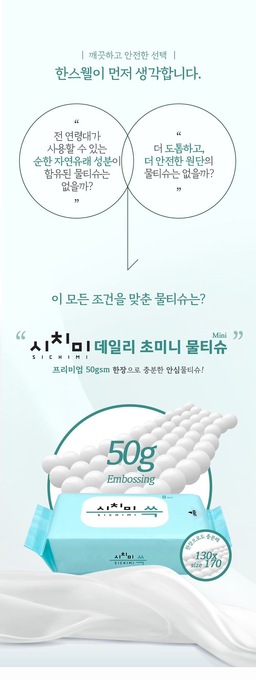 휴대용 초미니 물티슈 여행용 일회용 소형 포켓 8팩x3봉