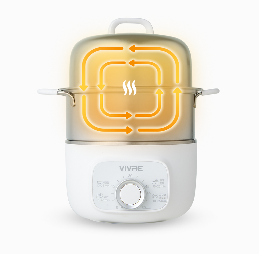 비브르 2단 올스텐 계란찜기 자동타이머 다용도 스팀 VST600