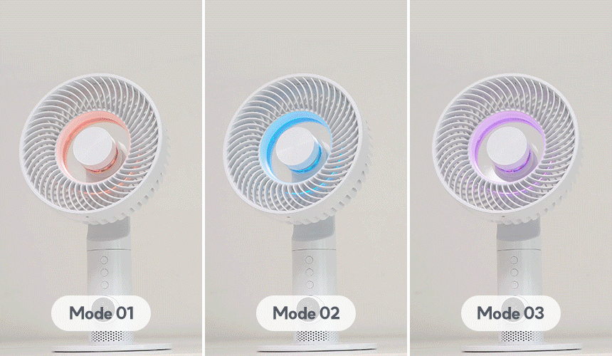 비브르 199단 탁상용 선풍기 사무실 캠핑 자동회전 무드등 7000mAh 휴대용  VF9