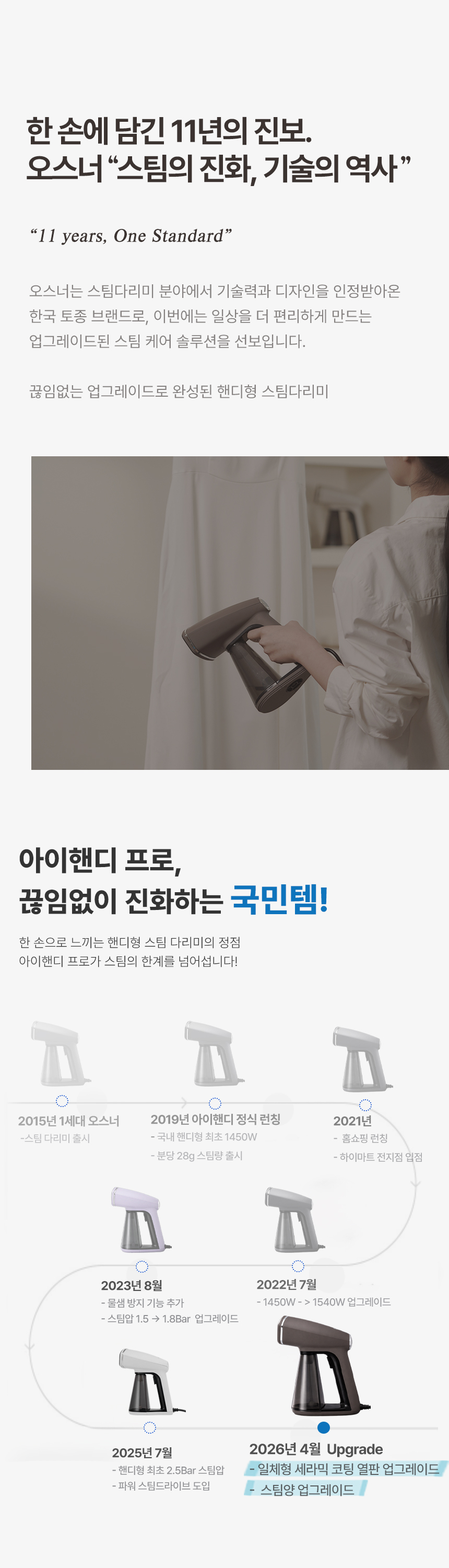 스팀다리미 아이핸디프로 원터치 미니 핸디형 대용량 스탠드 살균 여행용 휴대용