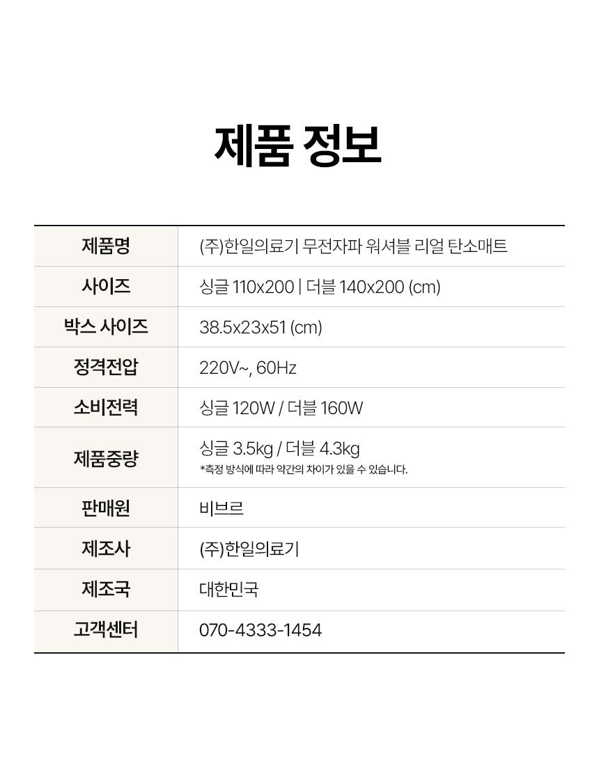 한일의료기 최신형 국내생산 온열매트 카본 탄소매트 싱글 전기매트
