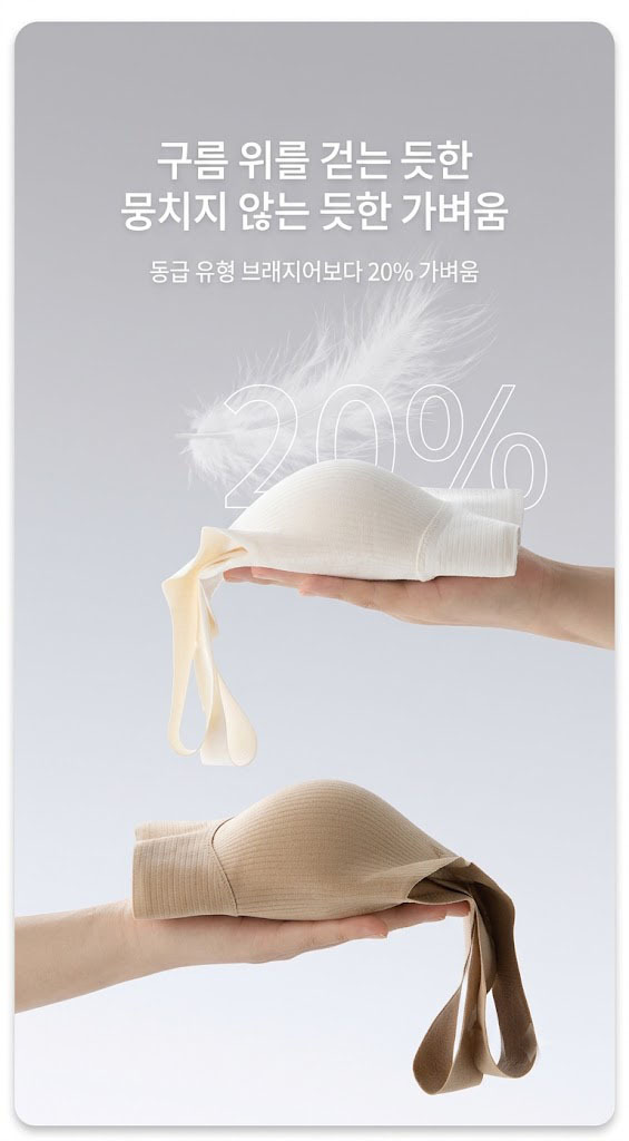편안한 무중력 리프팅 노와이어 브라