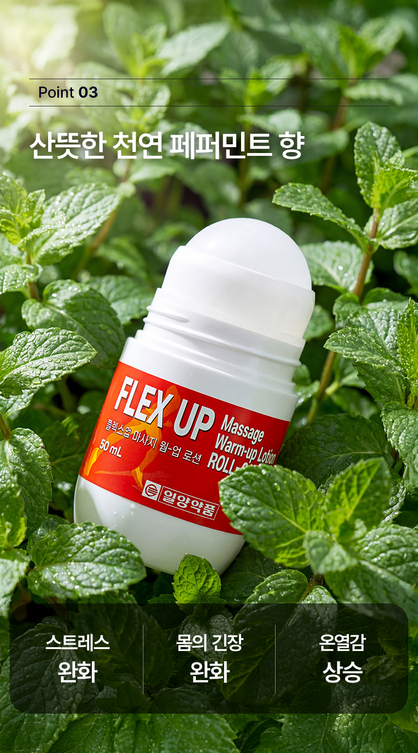 (일양약품) 플렉스업 스포츠 웜업 롤온로션 마사지크림