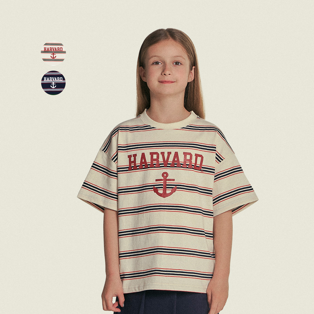 캐리마켓 -  [하버드키즈] 2color 하버드 스트라이프 티셔츠 HMTS-34114