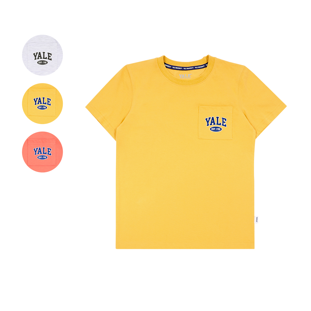 캐리마켓 -  예일키즈 3color 바시티 로고 포켓 티셔츠 Y22BTS-04