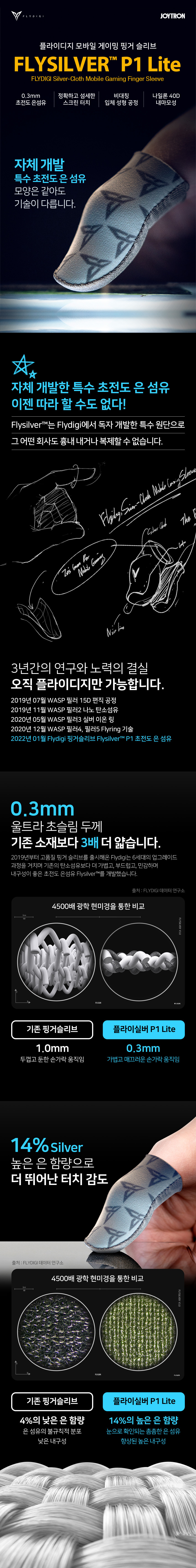 조이트론 플라이디지 P1 라이트 게이밍 골무 엄지 손가락 장갑 스마트폰 모바일 게임용 터치 배그 그라운드-모바일 11번가
