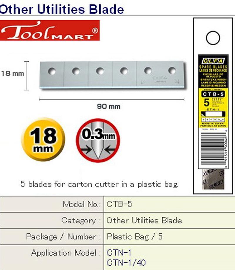 OLFA CTB-5 5 blades Carton Cutter Snap-off Blades knife CTN-1