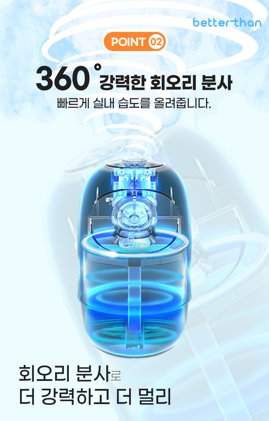 베러댄 곰돌이 미니가습기 2단계가습조절 탁상용 사무실가습기 상세 이미지 11