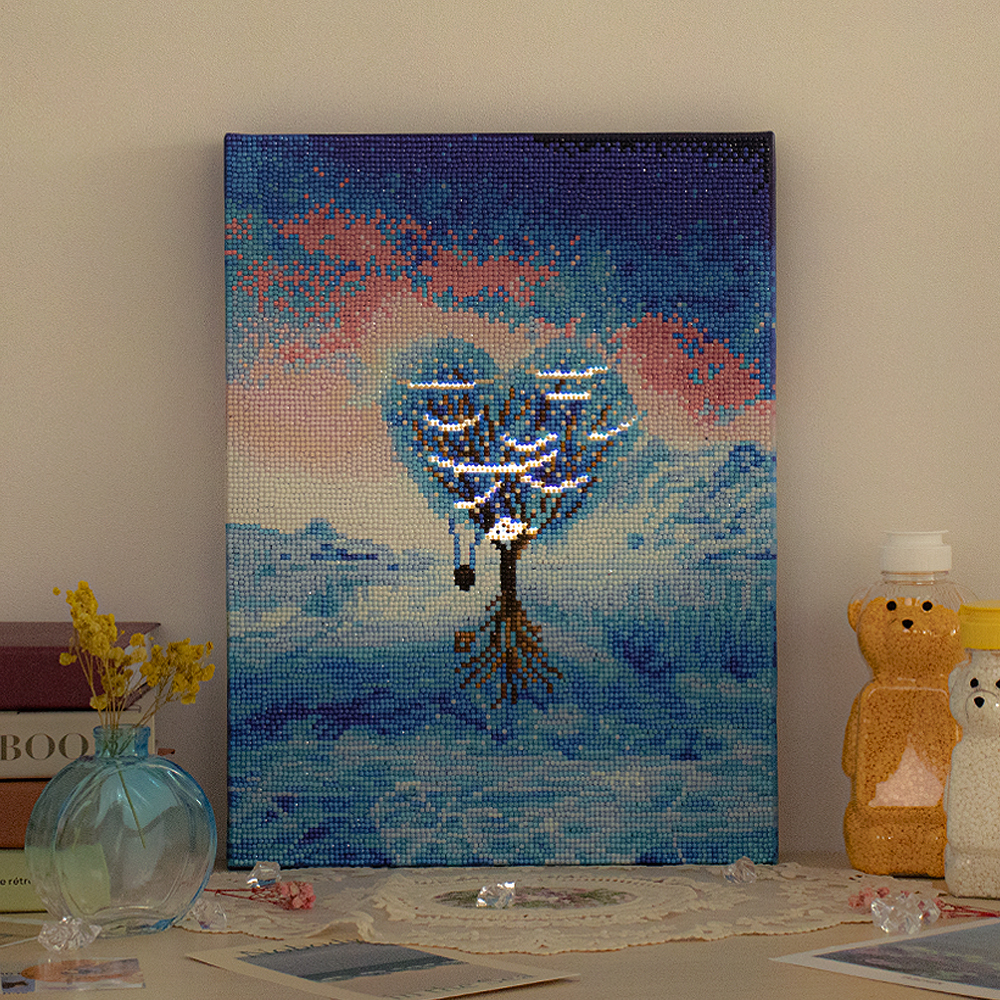 아트조이 DIY LED 보석십자수 (캔버스형) 푸른 사랑나무 30X40cm