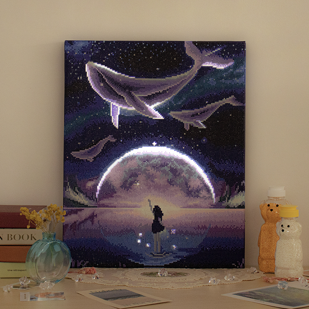 아트조이 DIY LED 보석십자수 (캔버스형) 꿈꾸는 고래 40X50cm