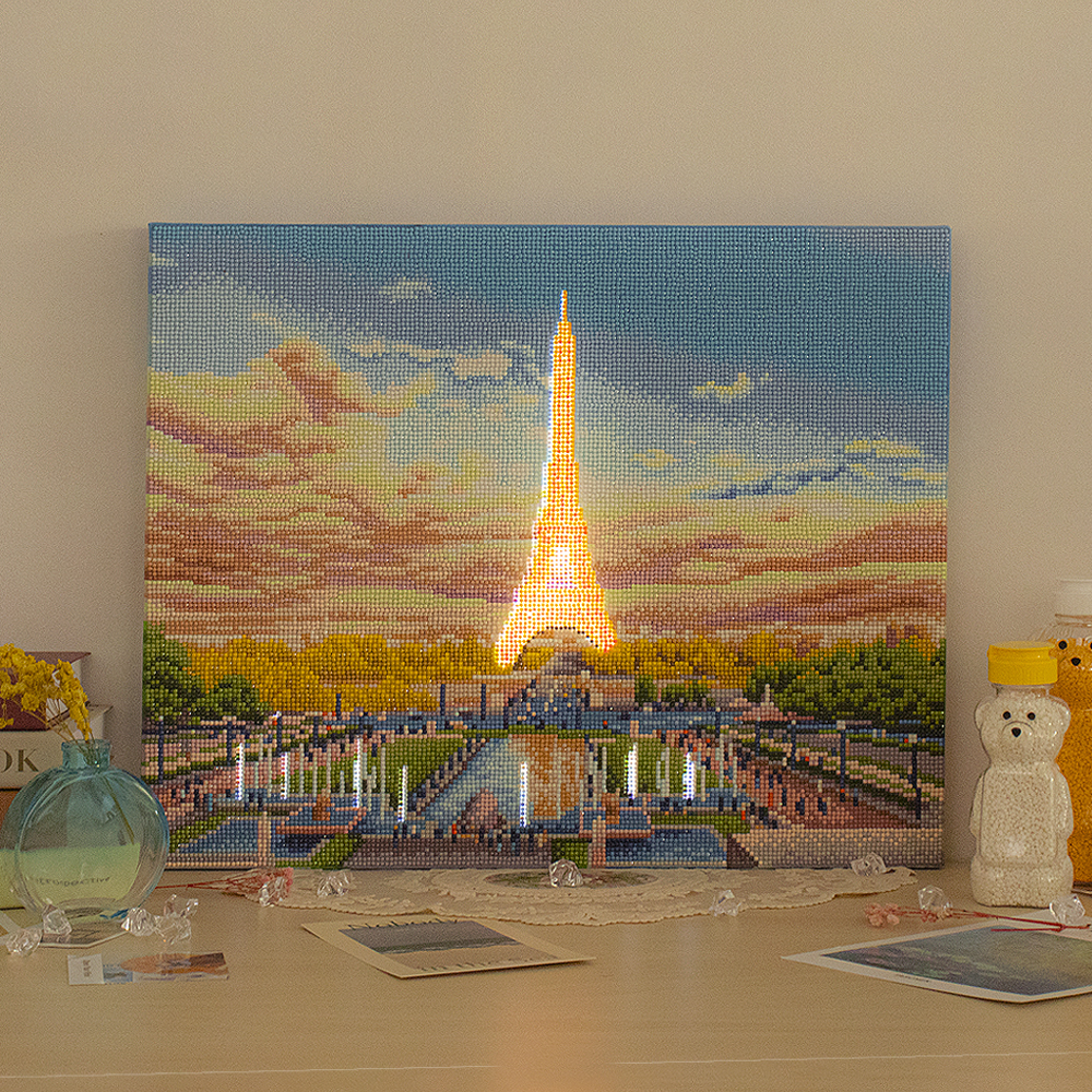 아트조이 DIY LED 보석십자수 (캔버스형) 에펠탑 광장 40X50cm