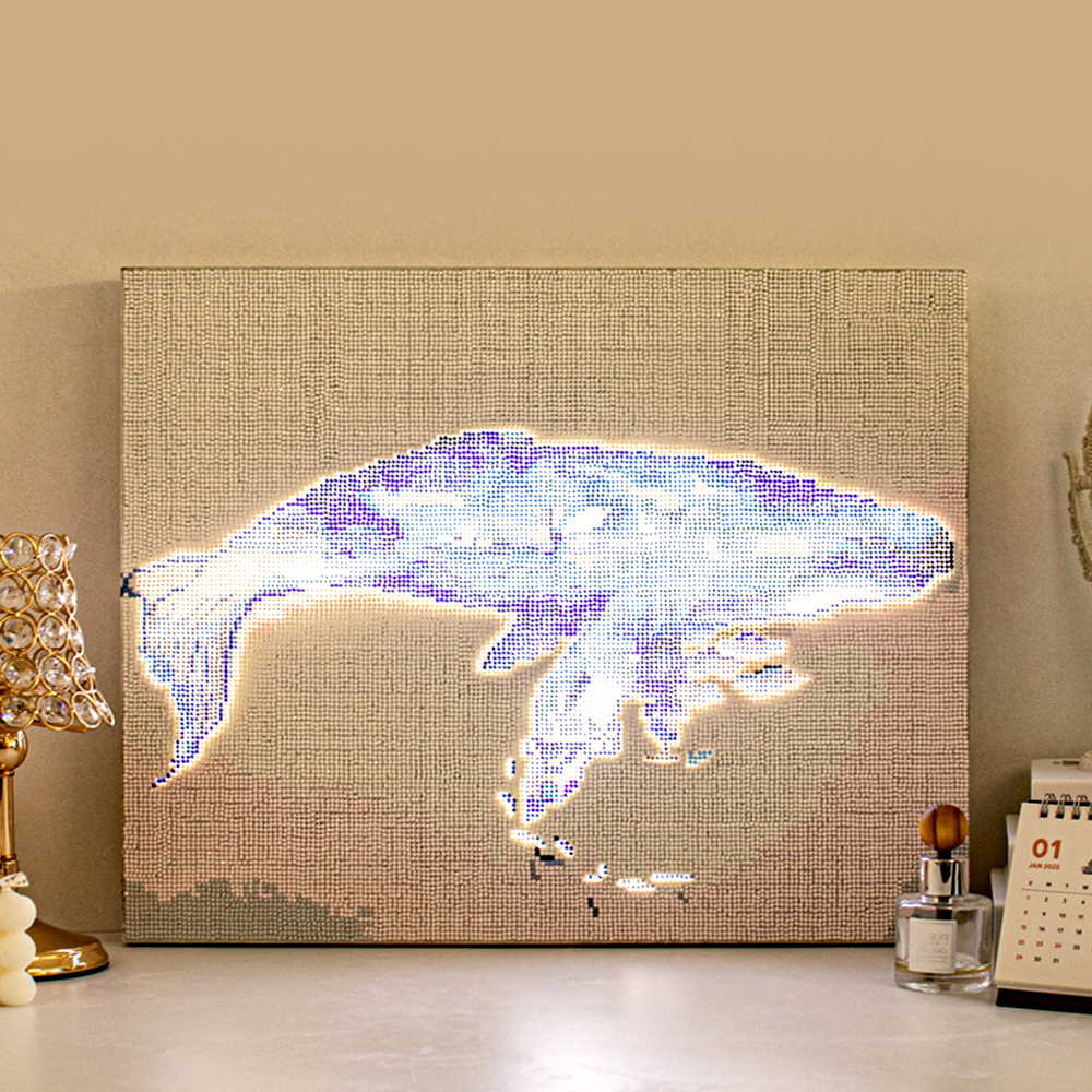 아트조이 DIY LED 보석십자수 (캔버스형) 푸른 고래 40x50cm