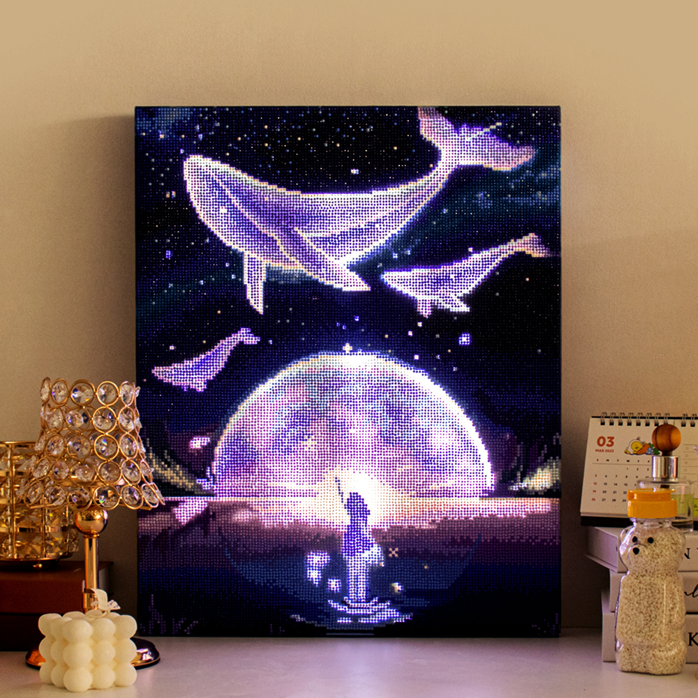 아트조이 DIY LED 보석십자수 (캔버스형) 꿈꾸는 고래 40x50cm(리뉴얼)