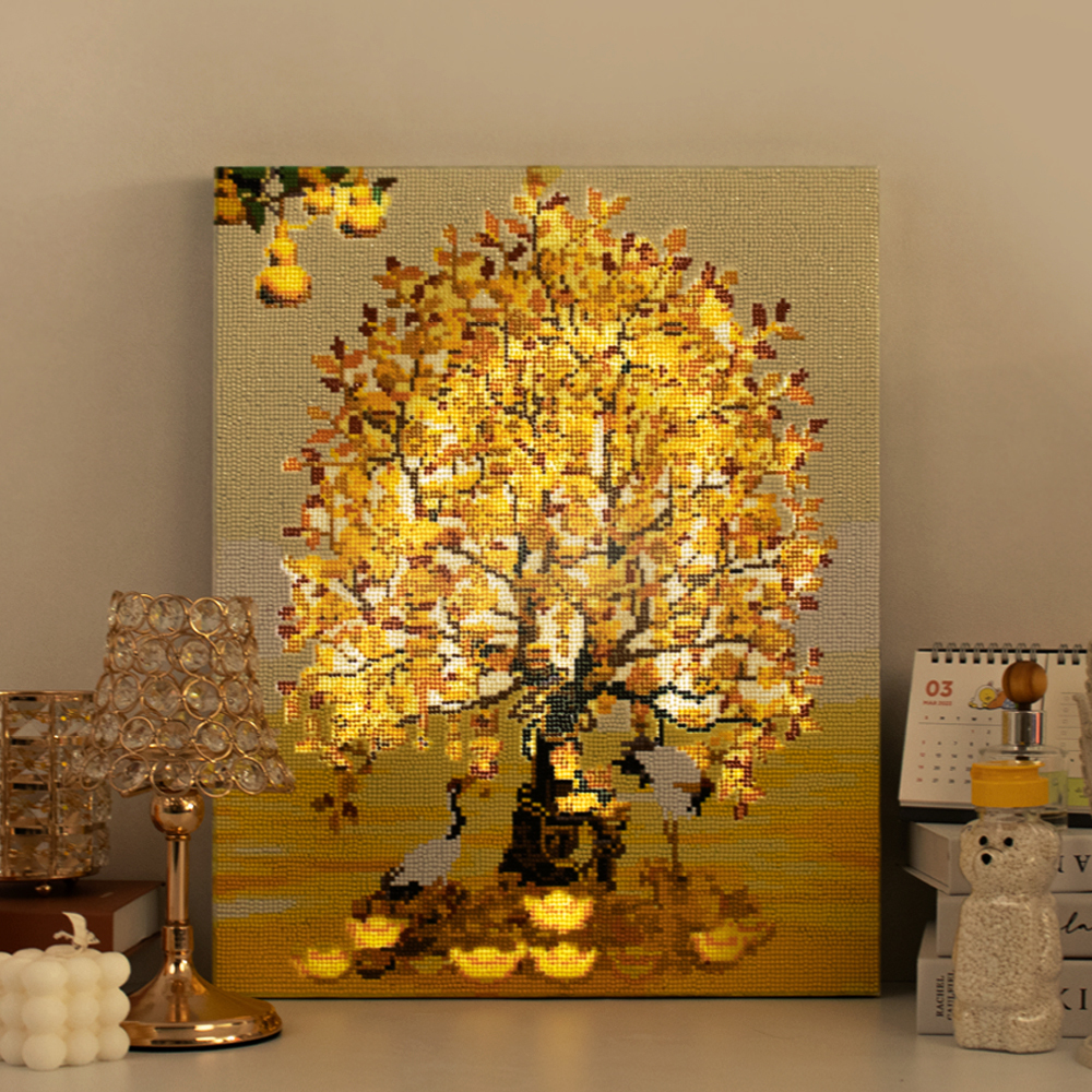 아트조이 DIY LED 보석십자수 (캔버스형) 황금돈나무 40x50cm