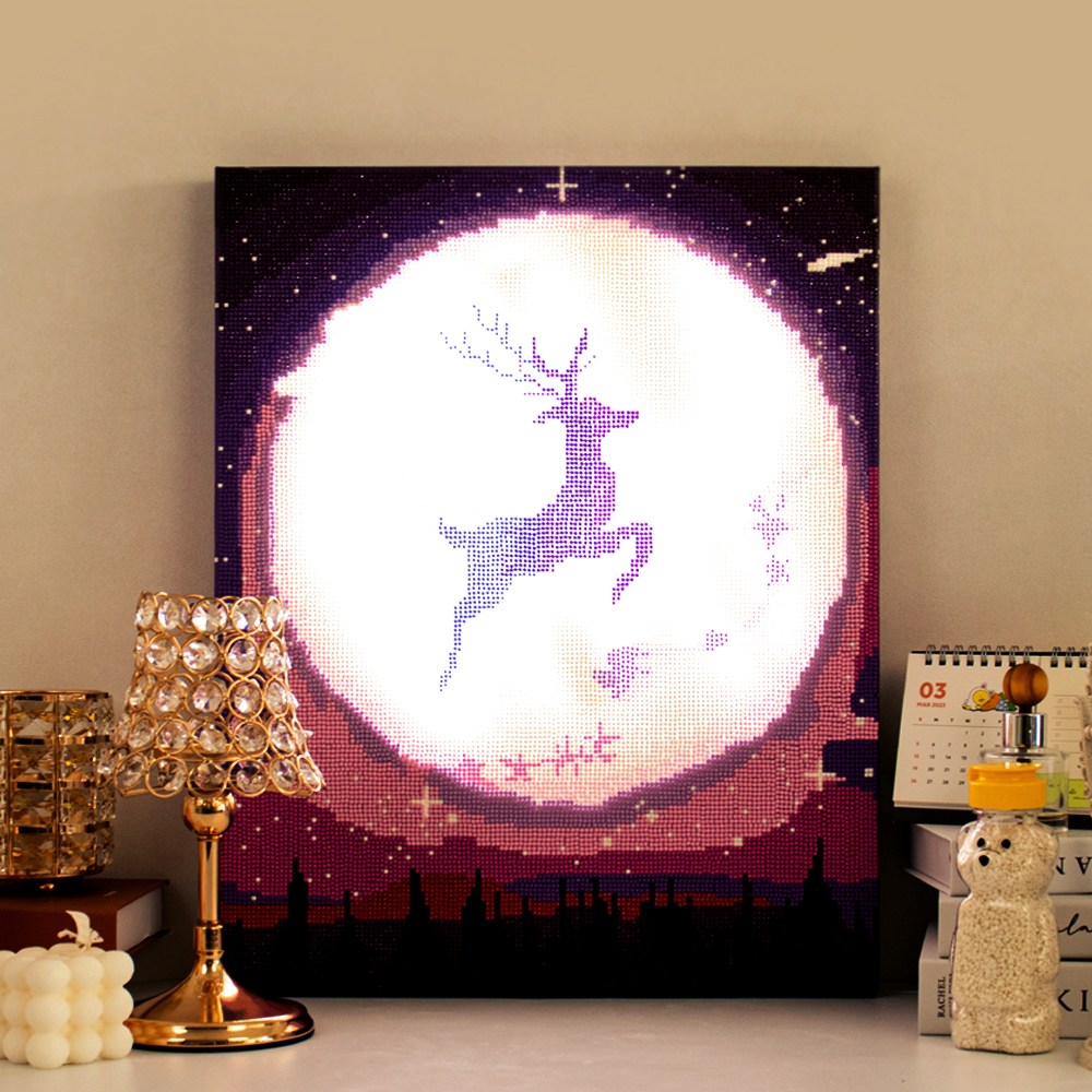 아트조이 DIY LED 보석십자수 (캔버스형) 달빛 사슴 40x50cm