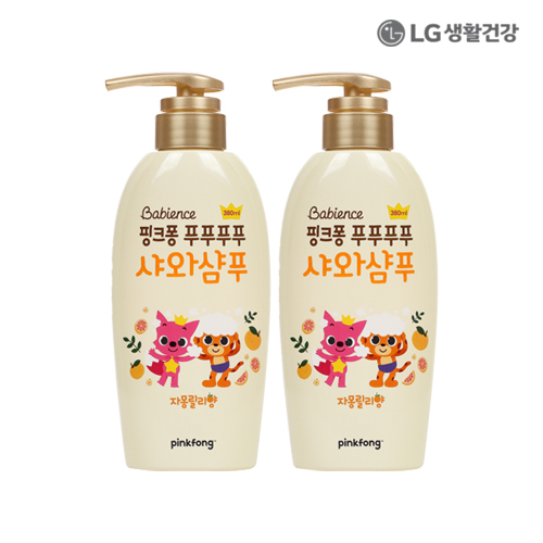 LG생활건강 핑크퐁 푸푸푸푸 샤와샴푸 380ml X 2개