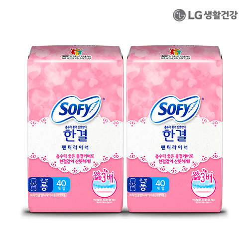 LG생활건강 쏘피 한결 라이너 무향 롱 40P X 2개