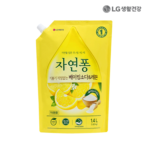 LG생활건강 자연퐁 베이킹소다&레몬 리필용 1.4L