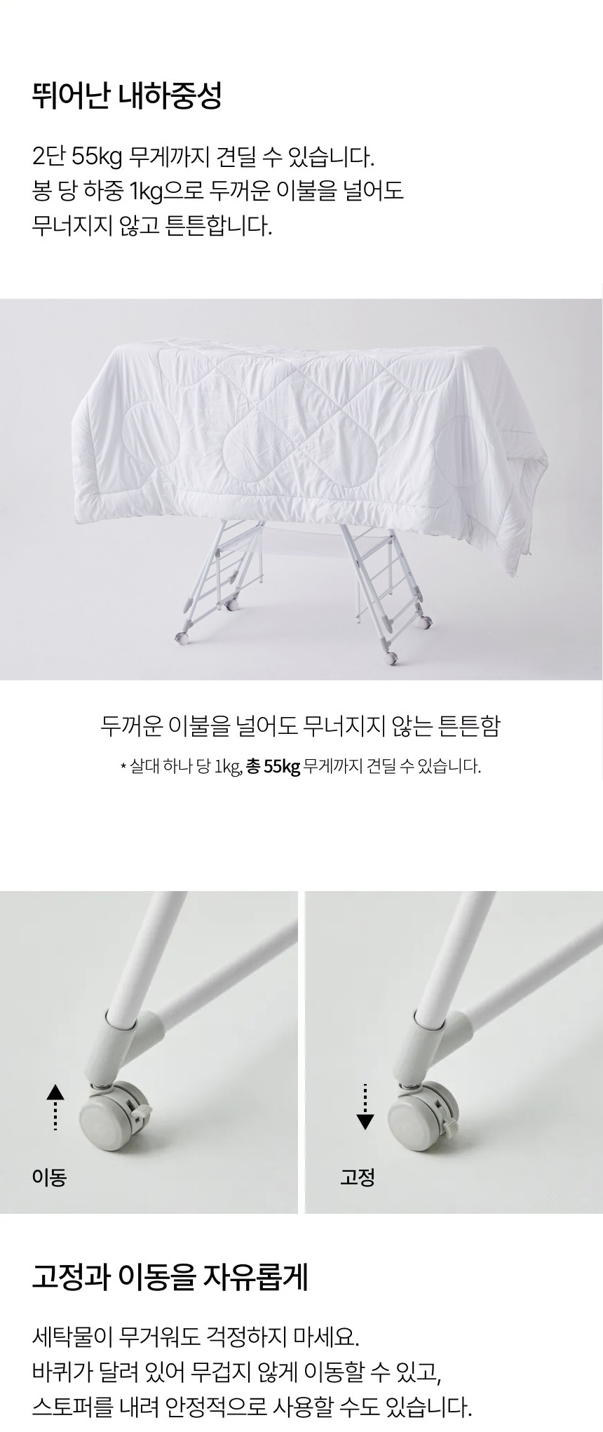 한샘 양날개 플러스 건조대  메쉬형 상세 이미지 12