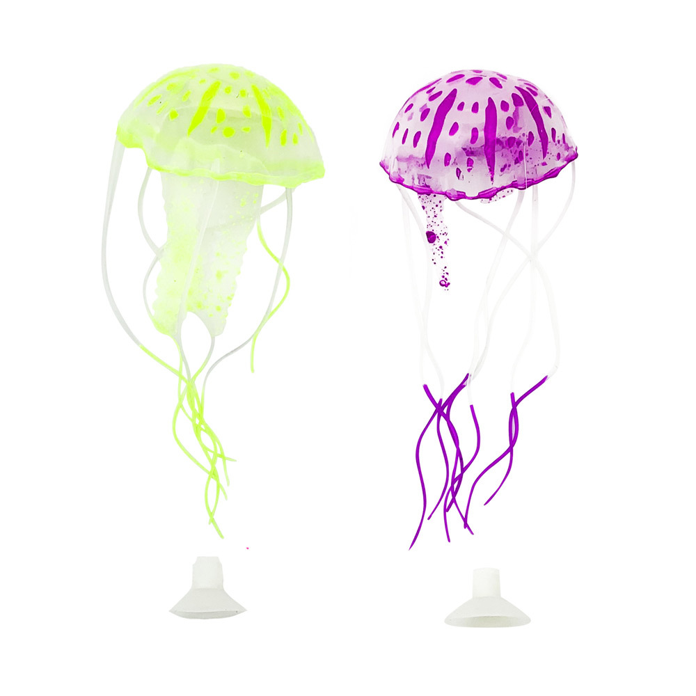Oce 실리콘 재질 해파리 모형 어항 장식품 수족관 소품 L 어항꾸미기 열대어 은신처 jellyfish model