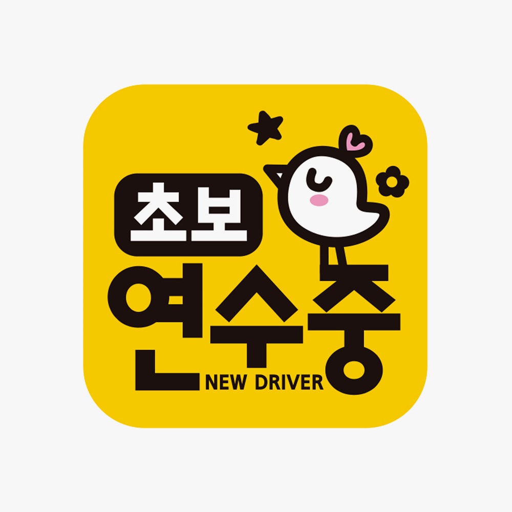 초보연수중 NEW DRIVER 반사 자석 자동차스티커