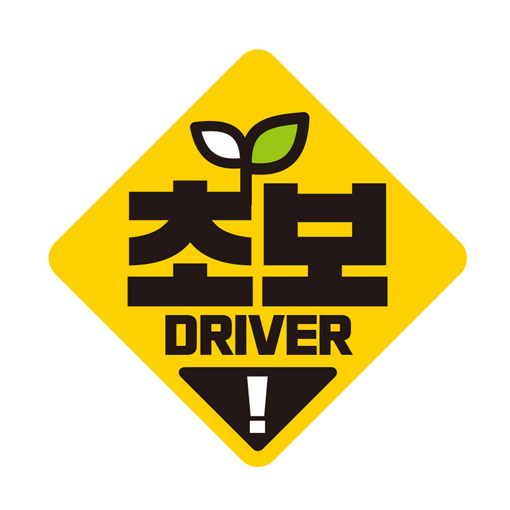 초보 DRIVER1 반사 자석 자동차스티커 19x19cm