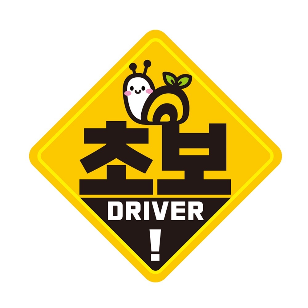 초보 DRIVER2 반사 자석 자동차스티커 19x19cm