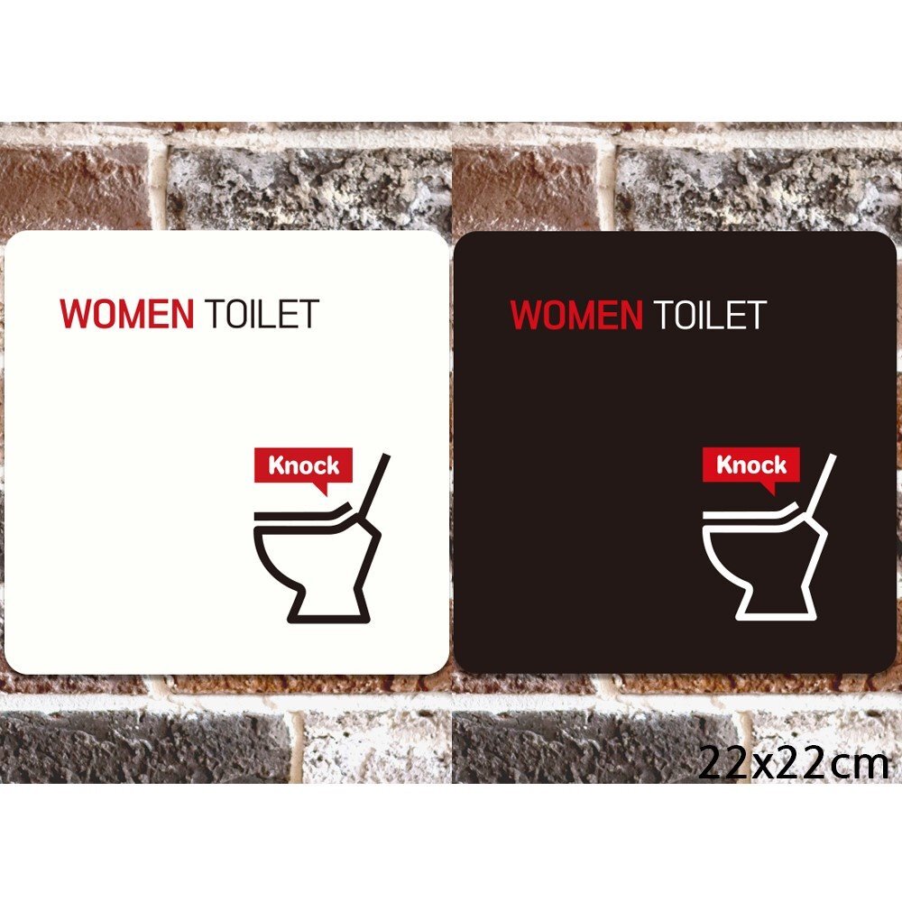 WOMEN TOILET1 부착형 정사각안내판 22x22cm