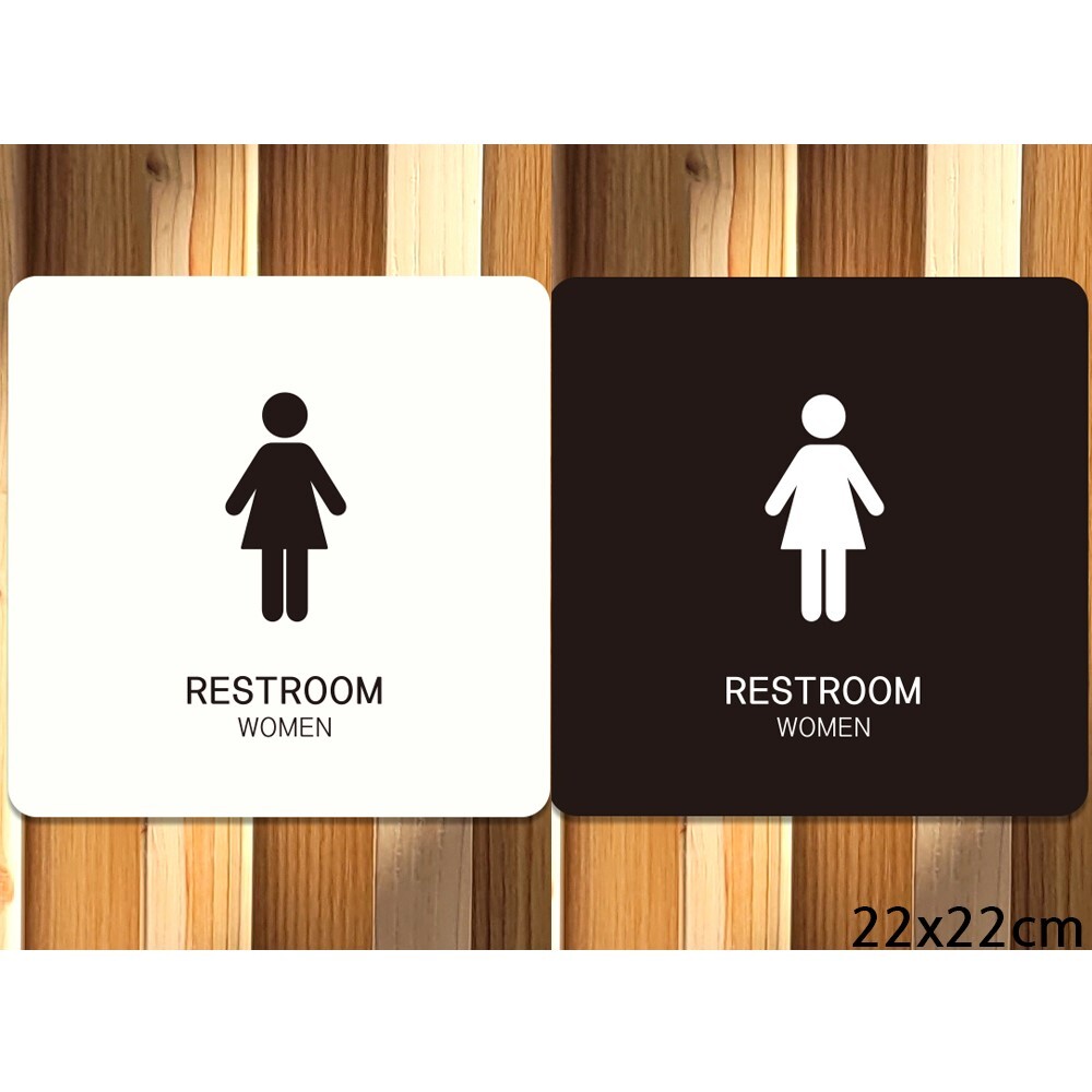 RESTROOM WOMEN1 부착형 정사각안내판 22x22cm