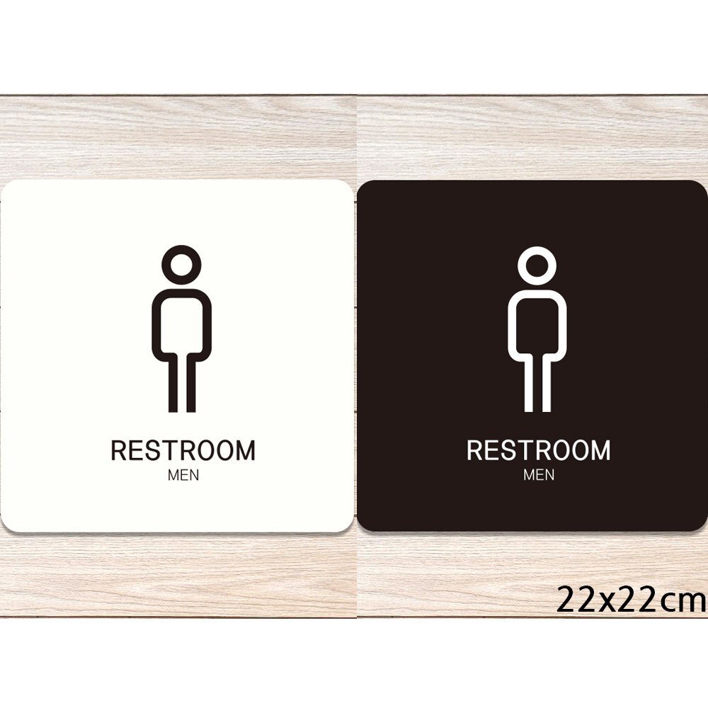 RESTROOM MEN2 부착형 정사각안내판 22x22cm