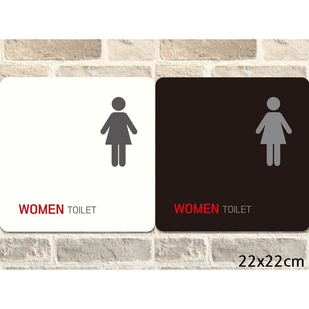 WOMEN TOILET2 부착형 정사각안내판 22x22cm