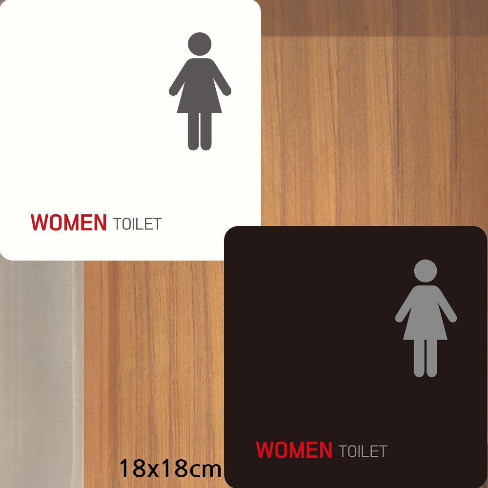 WOMEN TOILET2 부착형 정사각안내판 18x18cm