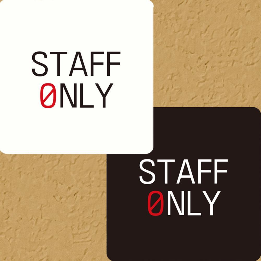 STAFF ONLY2 부착형 정사각 안내판 15x15cm