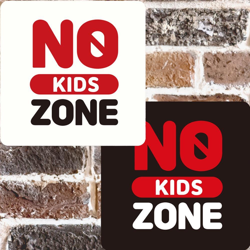 NO KIDS ZONE5 부착형 정사각 안내판 15x15cm