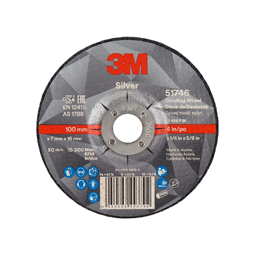 3M 실버 100mm 연마석 51746 옵세트