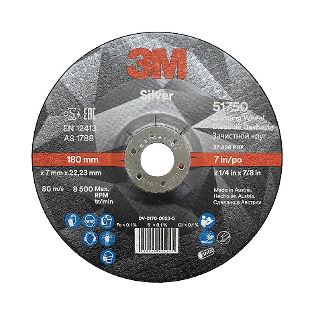 3M 실버 180mm 연마석 51750 옵세트