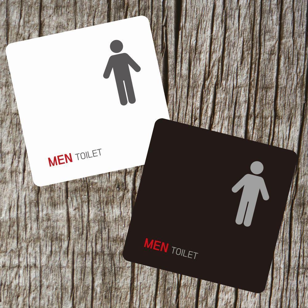 MEN TOILET2 부착형 정사각 소형안내판 13x13cm