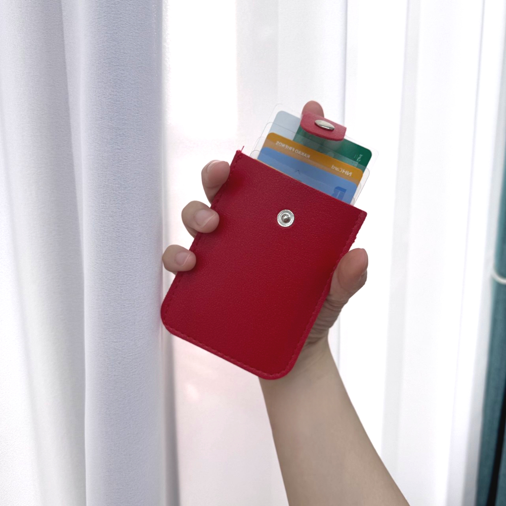 슬라이드 카드지갑 레드