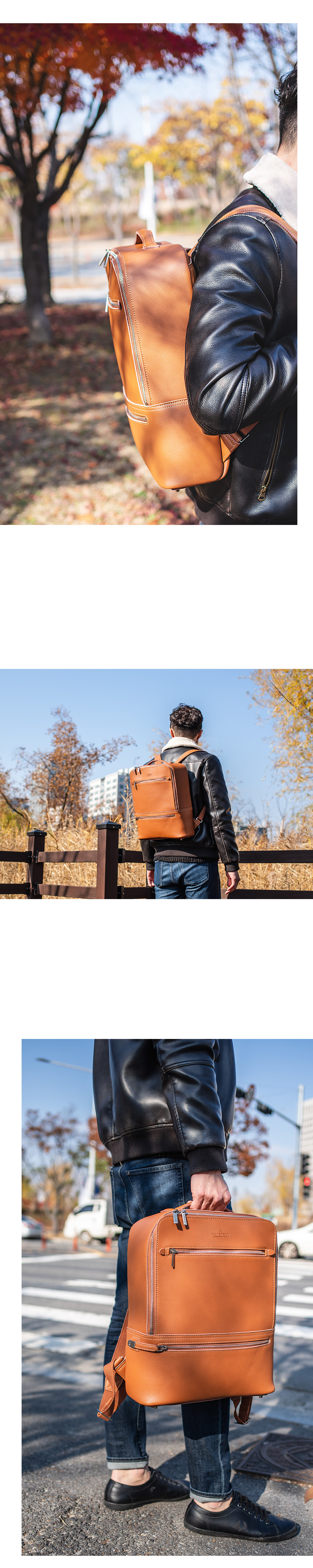 콘스페로 FLACHE 천연가죽백팩 (BURGUNDY) 상세 이미지 5