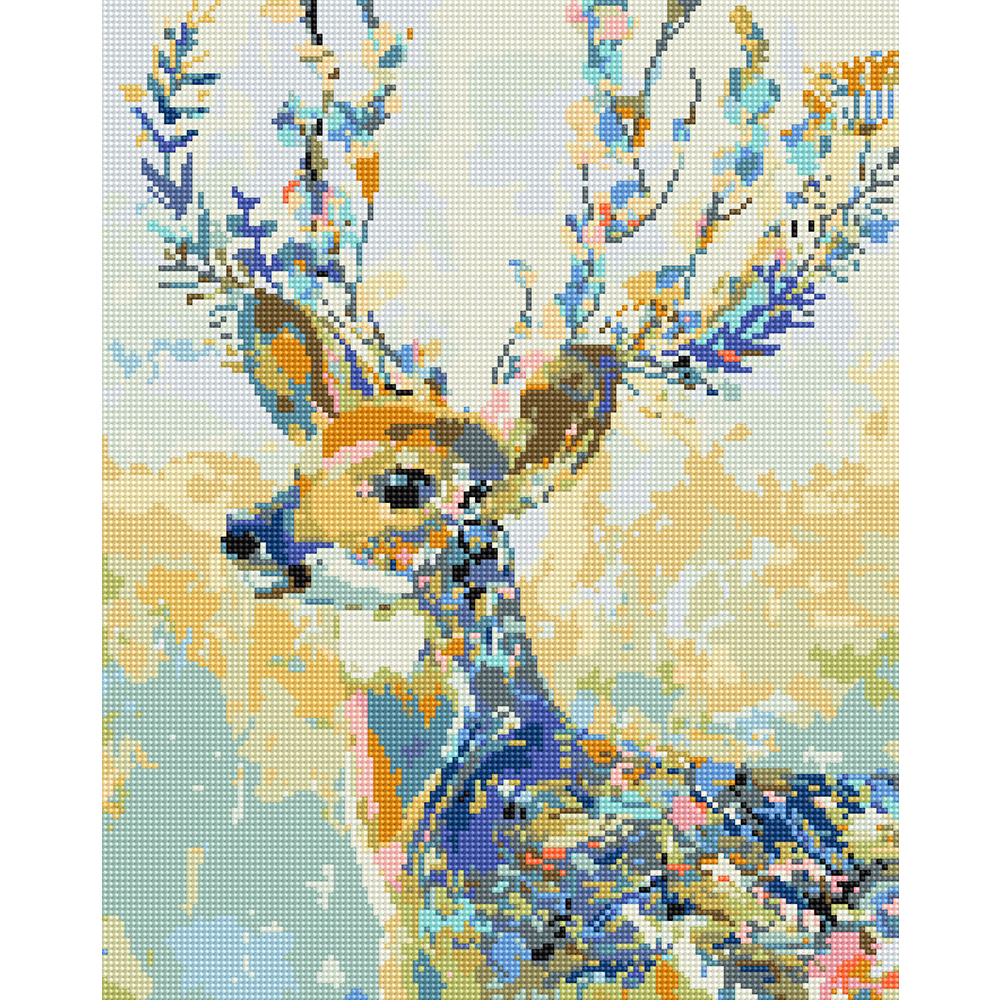 아트조이 DIY 보석십자수 (캔버스형) 컬러풀 꽃사슴 50x40cm