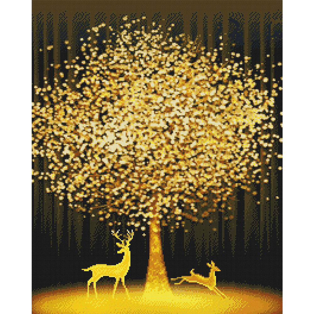 아트조이 DIY 보석십자수 (캔버스형) 황금나무와 꽃사슴 60x75cm