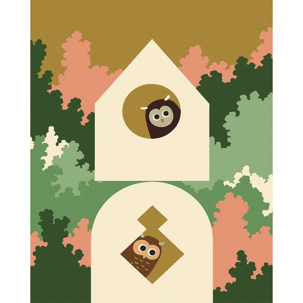 아트조이 DIY 명화그리기 (물감2배) 황금 숲속의 부엉이들 (골드펄) 40x50cm