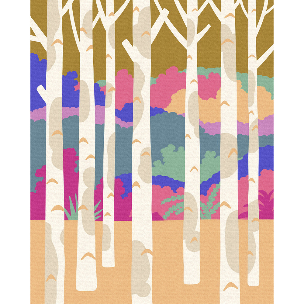 아트조이 DIY 명화그리기 (물감2배) 황금빛 자작나무 숲 (골드펄) 40x50cm