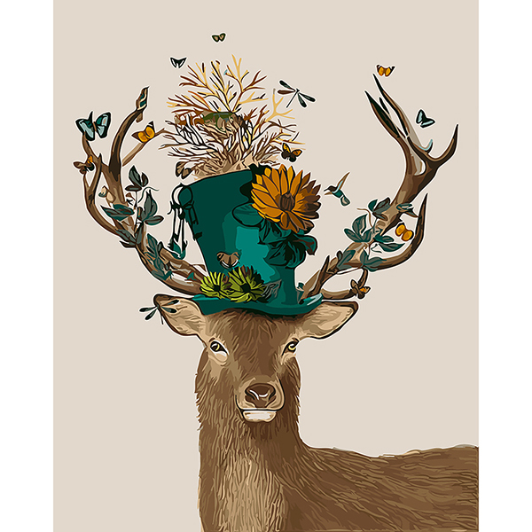 아트조이 DIY 명화그리기 모자 쓴 꽃사슴 60x75cm